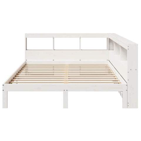 vidaXL Bookcase Bed without Mattress White 140x200 cm Solid Wood Pine