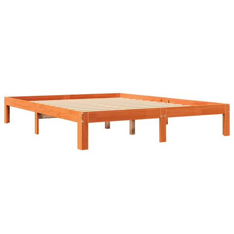 vidaXL Bookcase Bed without Mattress Wax Brown 140x200 cm Solid Wood Pine