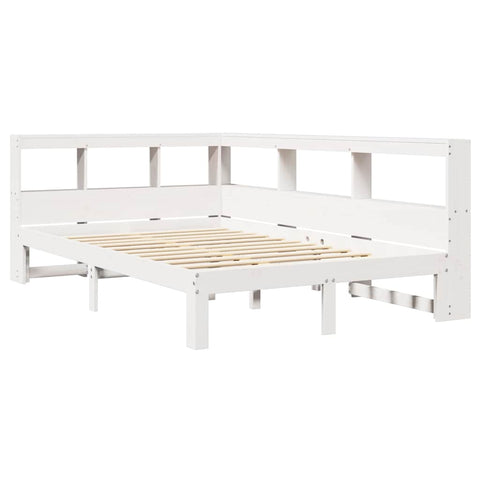 vidaXL Bookcase Bed without Mattress White 120x200 cm Solid Wood Pine