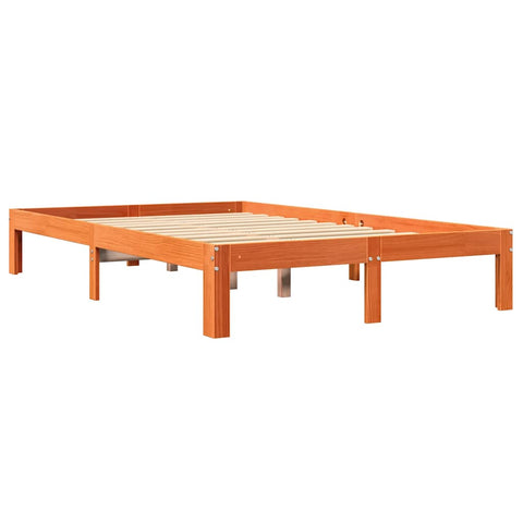 vidaXL Bookcase Bed without Mattress Wax Brown 120x200 cm Solid Wood Pine
