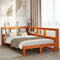 vidaXL Bookcase Bed without Mattress Wax Brown 120x200 cm Solid Wood Pine