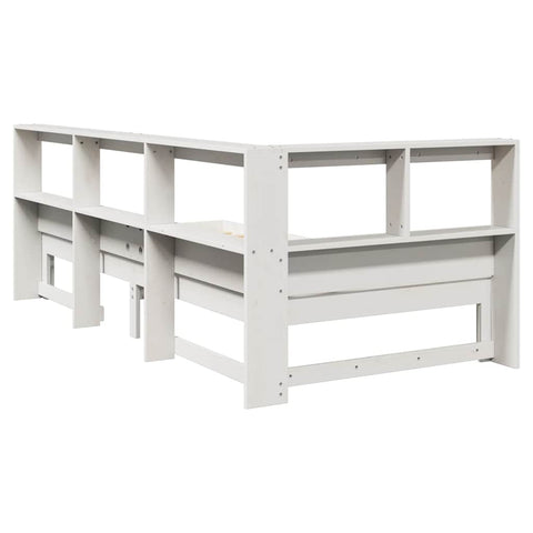 vidaXL Bookcase Bed without Mattress White 100x200 cm Solid Wood Pine