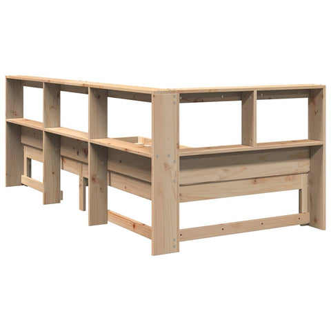 vidaXL Bookcase Bed without Mattress 90x200 cm Solid Wood Pine