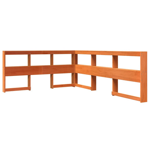 vidaXL Bookcase Bed without Mattress Wax Brown 140x190 cm Solid Wood Pine