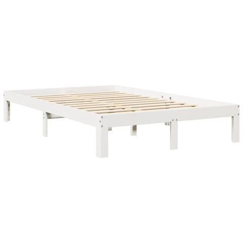 vidaXL Bookcase Bed without Mattress White 135x190 cm Double Solid Wood Pine