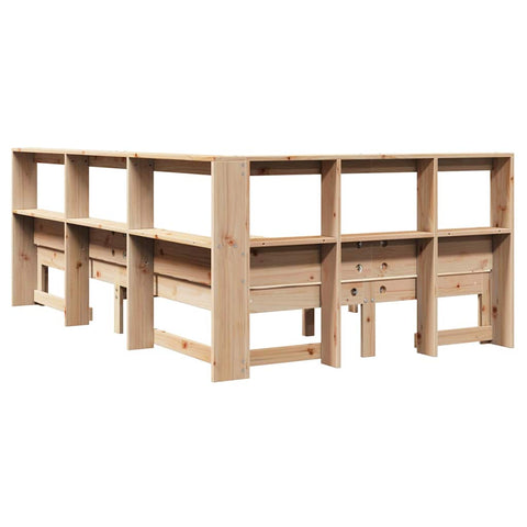 vidaXL Bookcase Bed without Mattress 120x190 cm Small Double Solid Wood Pine