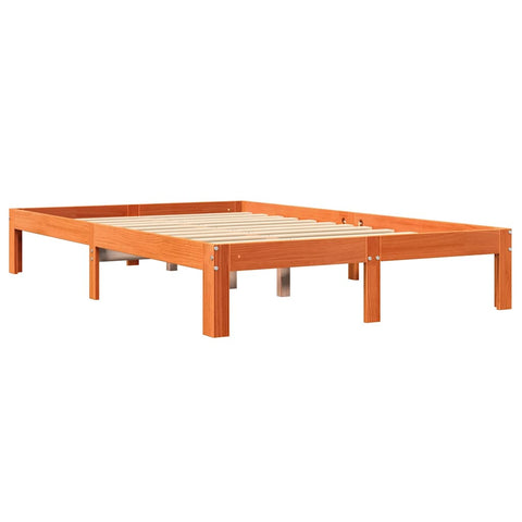 vidaXL Bookcase Bed without Mattress Wax Brown 120x190 cm Solid Wood Pine