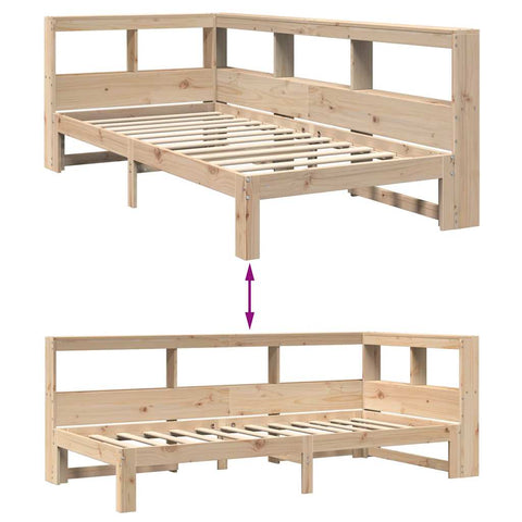 vidaXL Bookcase Bed without Mattress 90x190 cm Single Solid Wood Pine