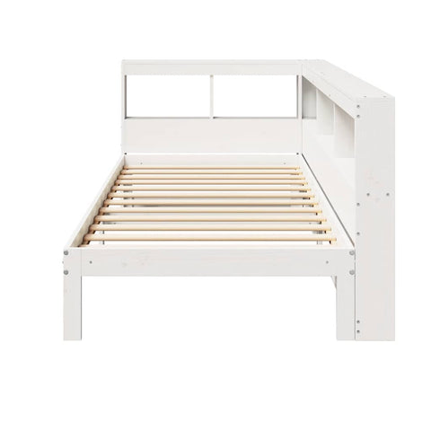 vidaXL Bookcase Bed without Mattress White 90x190 cm Single Solid Wood Pine