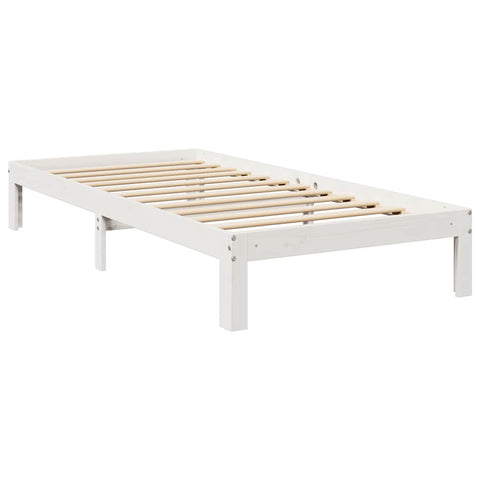 vidaXL Bookcase Bed without Mattress White 90x190 cm Single Solid Wood Pine