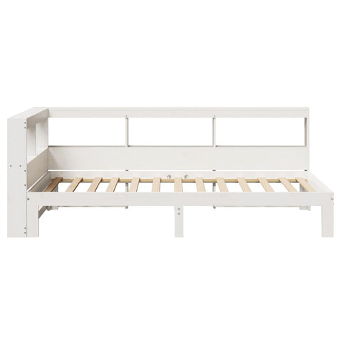 vidaXL Bookcase Bed without Mattress White 90x190 cm Single Solid Wood Pine