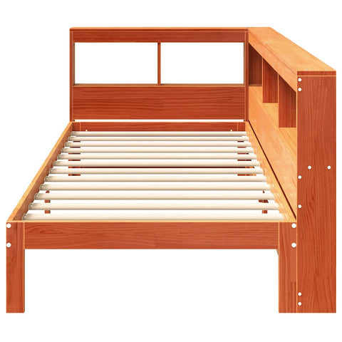 vidaXL Bookcase Bed without Mattress Wax Brown 90x190 cm Solid Wood Pine