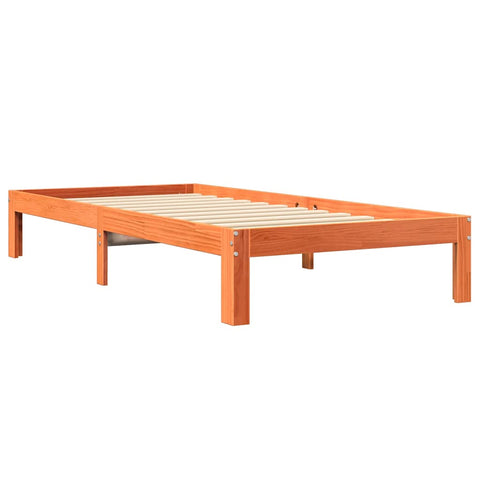 vidaXL Bookcase Bed without Mattress Wax Brown 90x190 cm Solid Wood Pine
