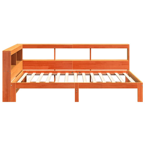 vidaXL Bookcase Bed without Mattress Wax Brown 90x190 cm Solid Wood Pine