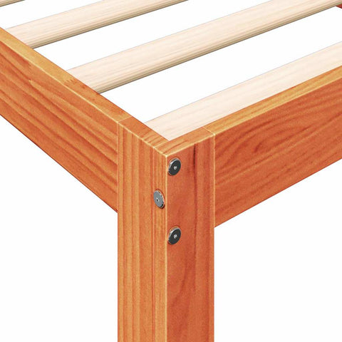 vidaXL Bookcase Bed without Mattress Wax Brown 90x190 cm Solid Wood Pine