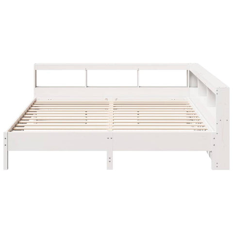 vidaXL Bookcase Bed without Mattress White 200x200 cm Solid Wood Pine