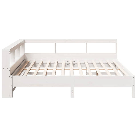 vidaXL Bookcase Bed without Mattress White 200x200 cm Solid Wood Pine