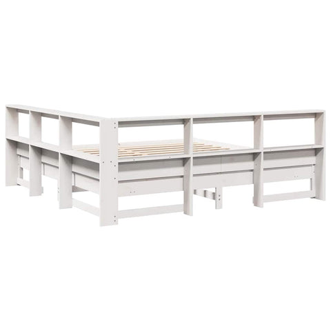 vidaXL Bookcase Bed without Mattress White 180x200 cm Solid Wood Pine