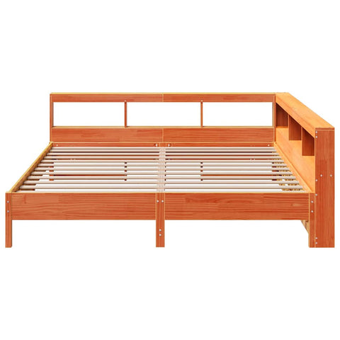 vidaXL Bookcase Bed without Mattress Wax Brown 180x200 cm Solid Wood Pine