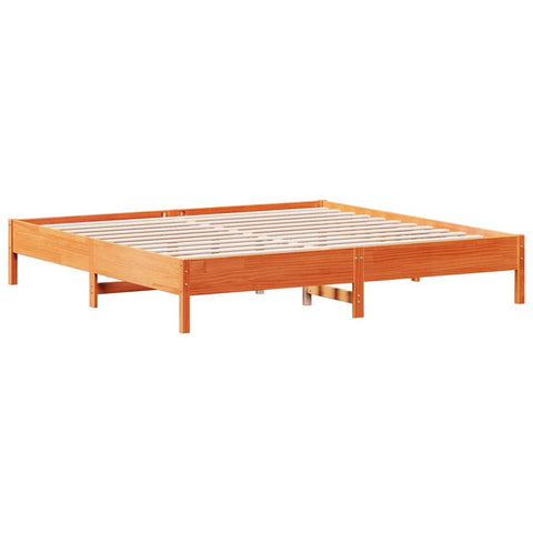 vidaXL Bookcase Bed without Mattress Wax Brown 180x200 cm Solid Wood Pine