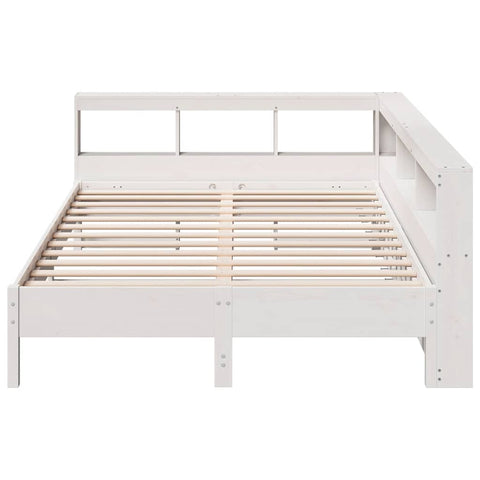 vidaXL Bookcase Bed without Mattress White 150x200 cm King Size Solid Wood Pine