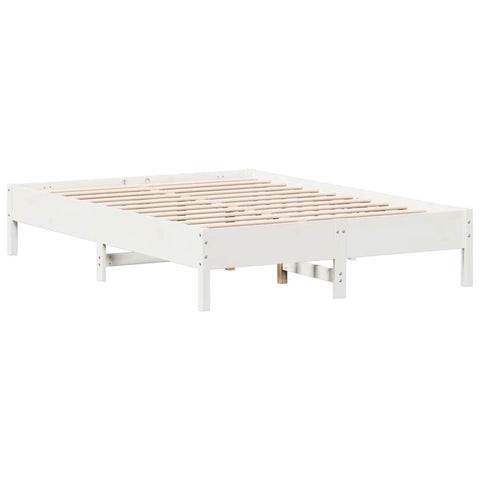 vidaXL Bookcase Bed without Mattress White 150x200 cm King Size Solid Wood Pine