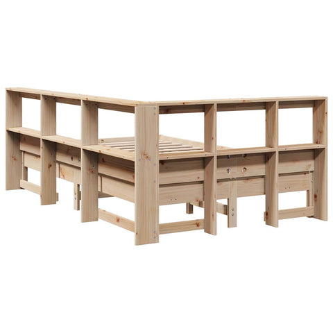 vidaXL Bookcase Bed without Mattress 140x200 cm Solid Wood Pine