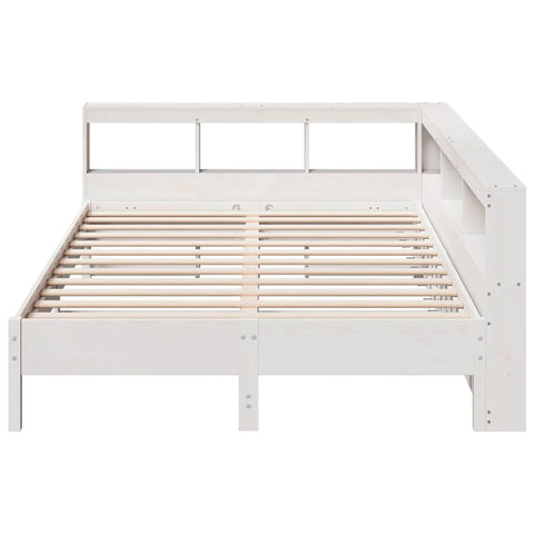 vidaXL Bookcase Bed without Mattress White 140x200 cm Solid Wood Pine