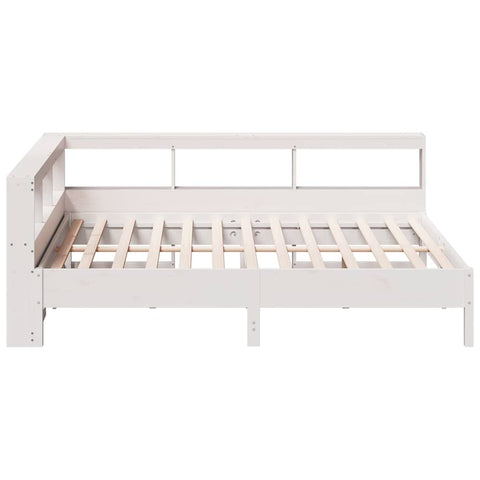 vidaXL Bookcase Bed without Mattress White 140x200 cm Solid Wood Pine