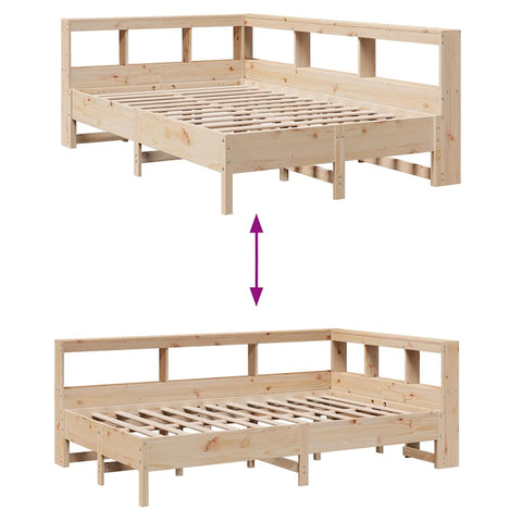 vidaXL Bookcase Bed without Mattress 120x200 cm Solid Wood Pine