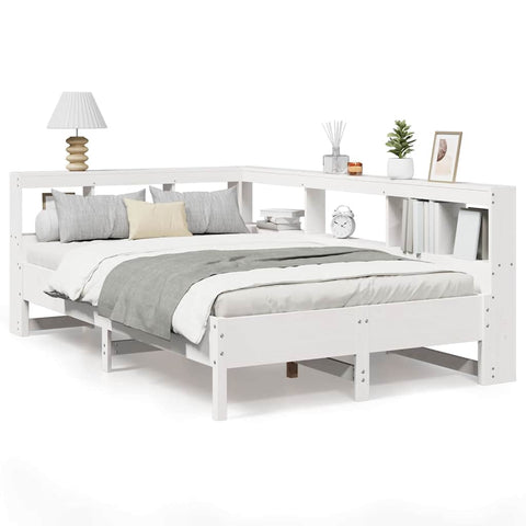 vidaXL Bookcase Bed without Mattress White 120x200 cm Solid Wood Pine
