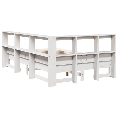 vidaXL Bookcase Bed without Mattress White 120x200 cm Solid Wood Pine