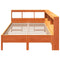 vidaXL Bookcase Bed without Mattress Wax Brown 120x200 cm Solid Wood Pine
