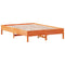 vidaXL Bookcase Bed without Mattress Wax Brown 120x200 cm Solid Wood Pine