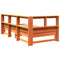 vidaXL Bookcase Bed without Mattress Wax Brown 100x200 cm Solid Wood Pine
