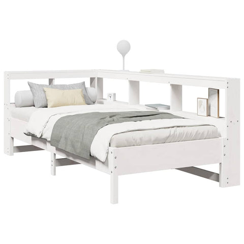 vidaXL Bookcase Bed without Mattress White 90x200 cm Solid Wood Pine