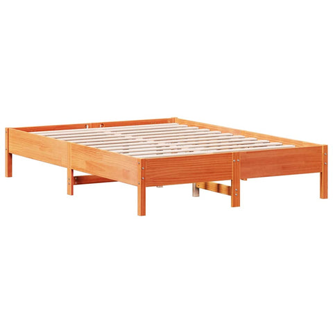 vidaXL Bookcase Bed without Mattress Wax Brown 140x190 cm Solid Wood Pine