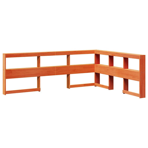 vidaXL Bookcase Bed without Mattress Wax Brown 140x190 cm Solid Wood Pine
