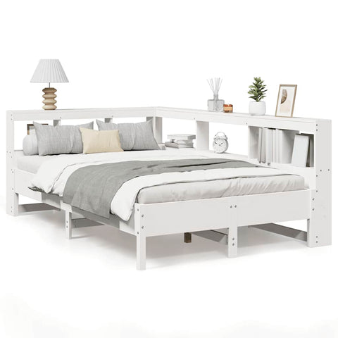 vidaXL Bookcase Bed without Mattress White 120x190 cm Solid Wood Pine