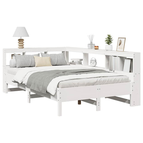 vidaXL Bookcase Bed without Mattress White 120x190 cm Solid Wood Pine