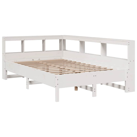 vidaXL Bookcase Bed without Mattress White 120x190 cm Solid Wood Pine