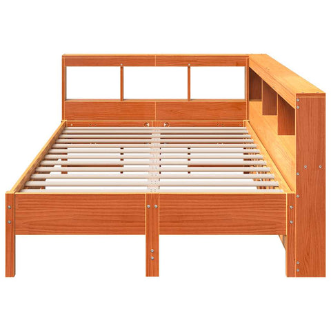 vidaXL Bookcase Bed without Mattress Wax Brown 120x190 cm Solid Wood Pine