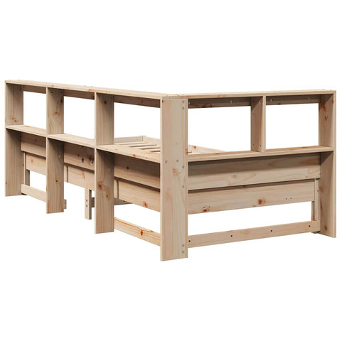 vidaXL Bookcase Bed without Mattress 75x190 cm Solid Wood Pine