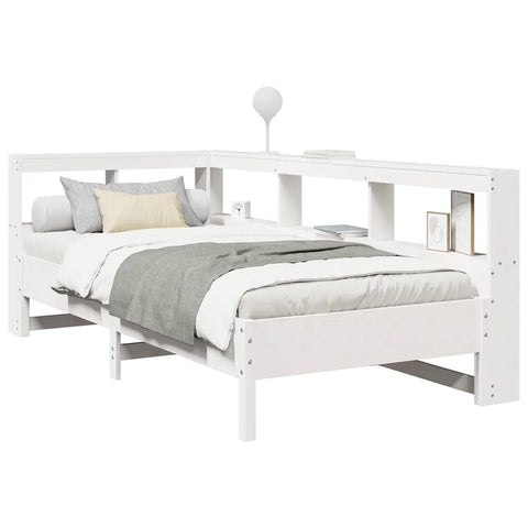 vidaXL Bookcase Bed without Mattress White 75x190 cm Solid Wood Pine