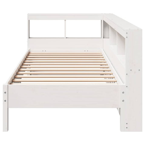 vidaXL Bookcase Bed without Mattress White 75x190 cm Solid Wood Pine