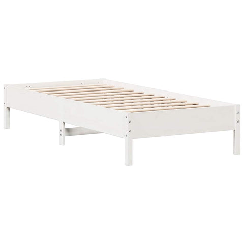 vidaXL Bookcase Bed without Mattress White 75x190 cm Solid Wood Pine