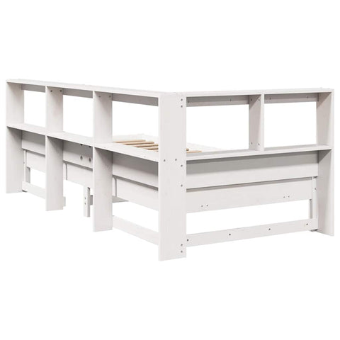 vidaXL Bookcase Bed without Mattress White 75x190 cm Solid Wood Pine