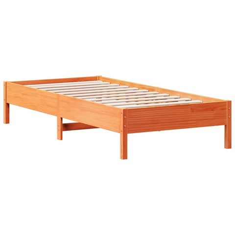 vidaXL Bookcase Bed without Mattress Wax Brown 75x190 cm Solid Wood Pine