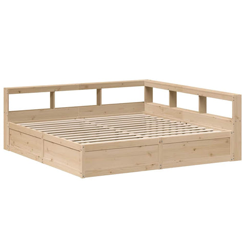 vidaXL Bookcase Bed without Mattress 200x200cm Solid Wood Pine