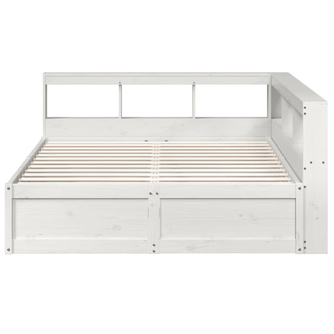 vidaXL Bookcase Bed without Mattress White 140x200cm Solid Wood Pine